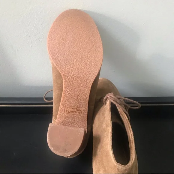 Johnston & Murphy Brown Suede Lace Up Bootie, Size 8M Women. - Picture 9 of 9